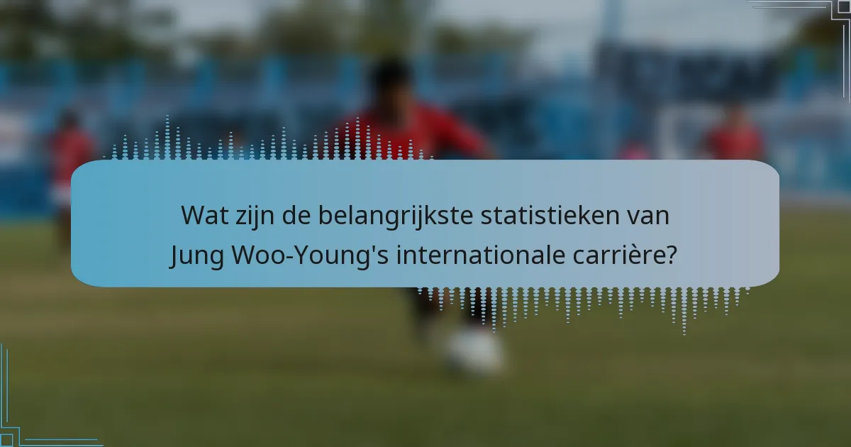Wat zijn de belangrijkste statistieken van Jung Woo-Young's internationale carrière?